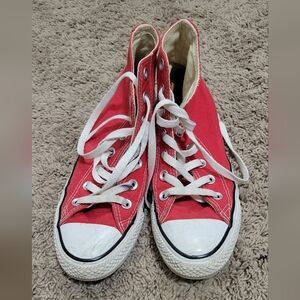 Converse Red Canvas Sneakers with White Accents